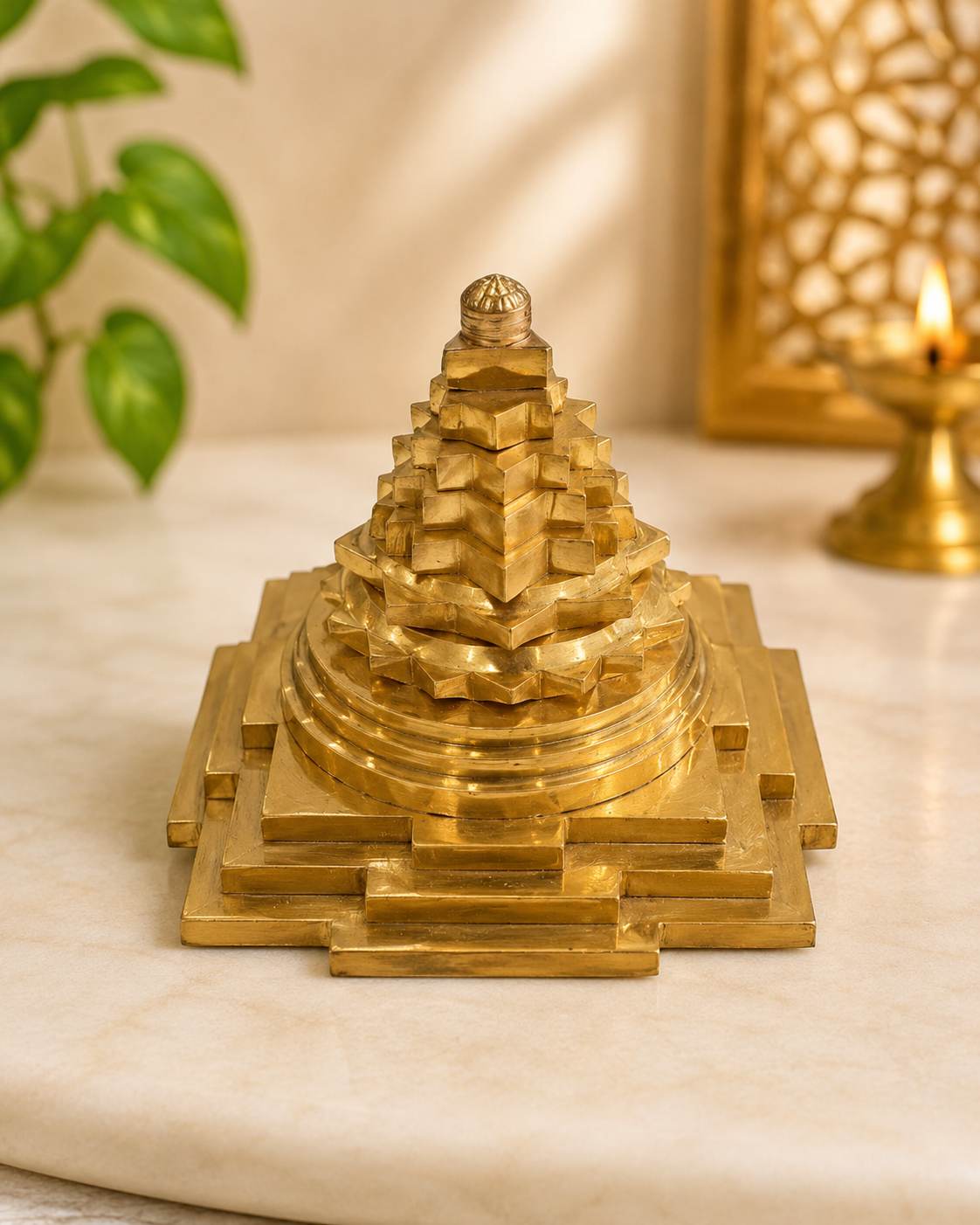 Brass Shree Yantra ( 4 inch)